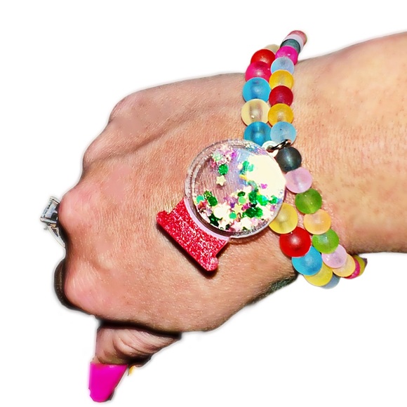 Floating stars Gum-ball Pop Frosted Beaded Bracelet - Picture 5 of 8